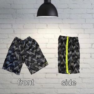 Boys Grey and Green Champion Shorts